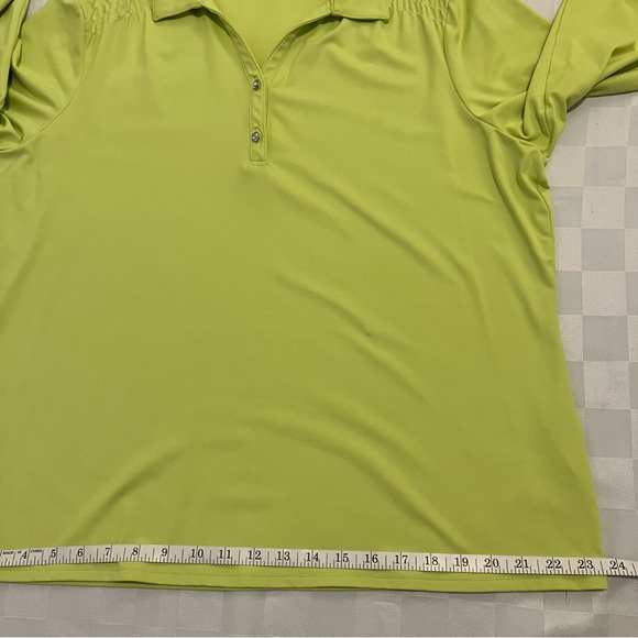 Chico's Zenergy Collared Pullover 3/4 Sleeve Green Golf Polo Shirt, 3, XL - Picture 5 of 12